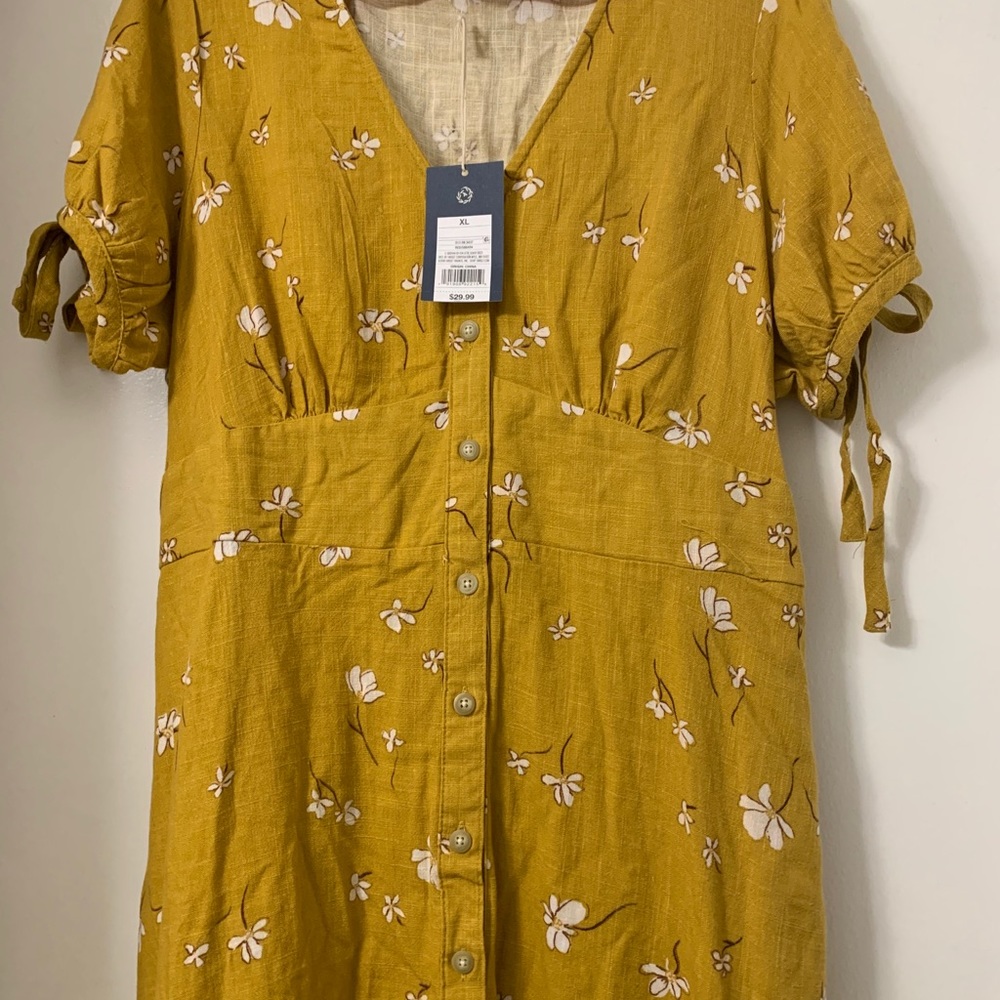 Yellow midi dress